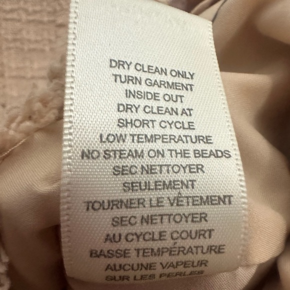 Rebecca Taylor Tweed Peplum Top Size 2 Studded Sleeveless Blush Pink - Picture 6 of 6